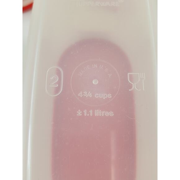 Tupperware Storage Container Set w/ Red Lid 2 Cups to 12 1/4 Cups USA x5 - Picture 6 of 16